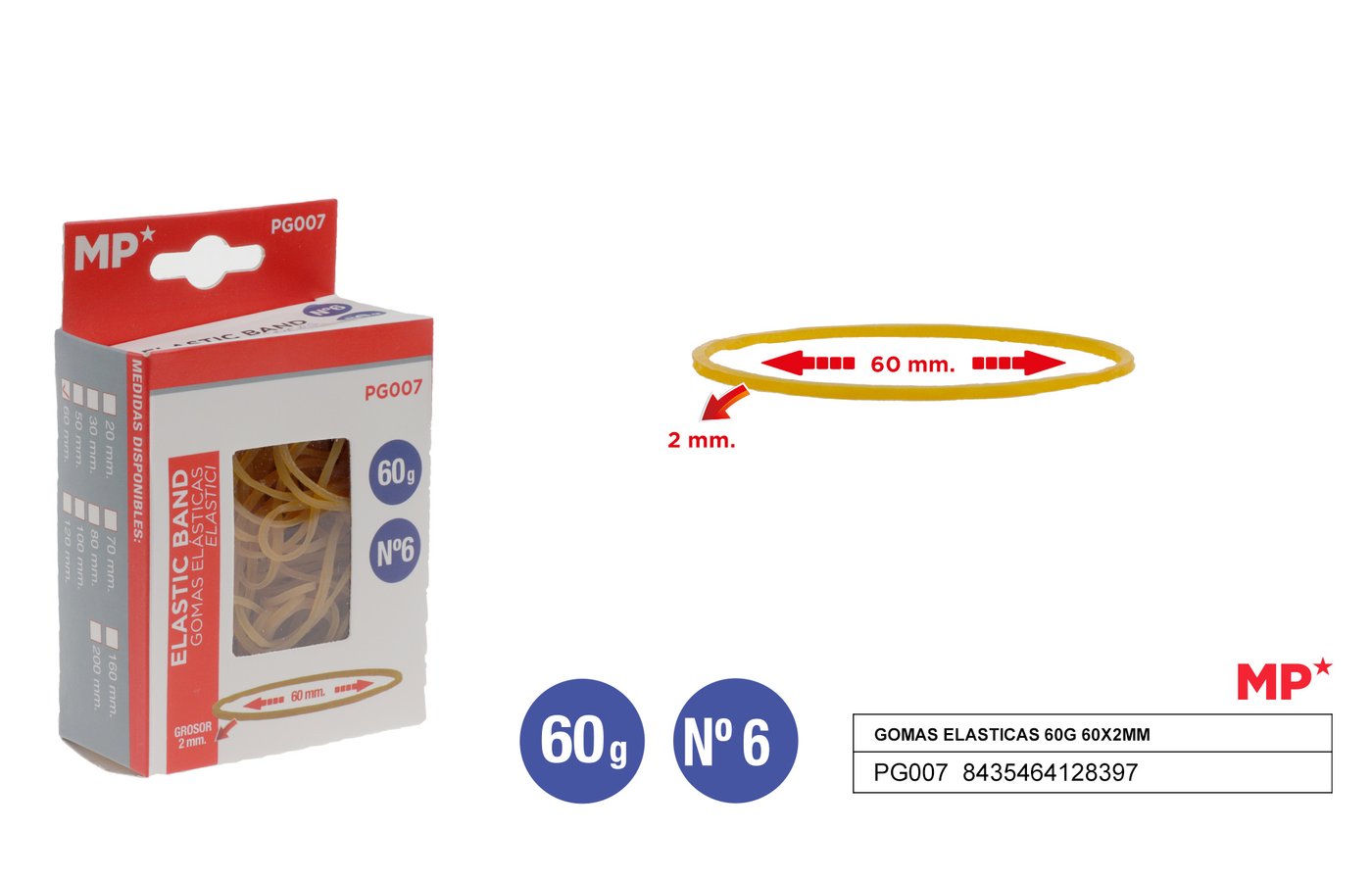 Gumki recepturki 60G 60X2MM MP