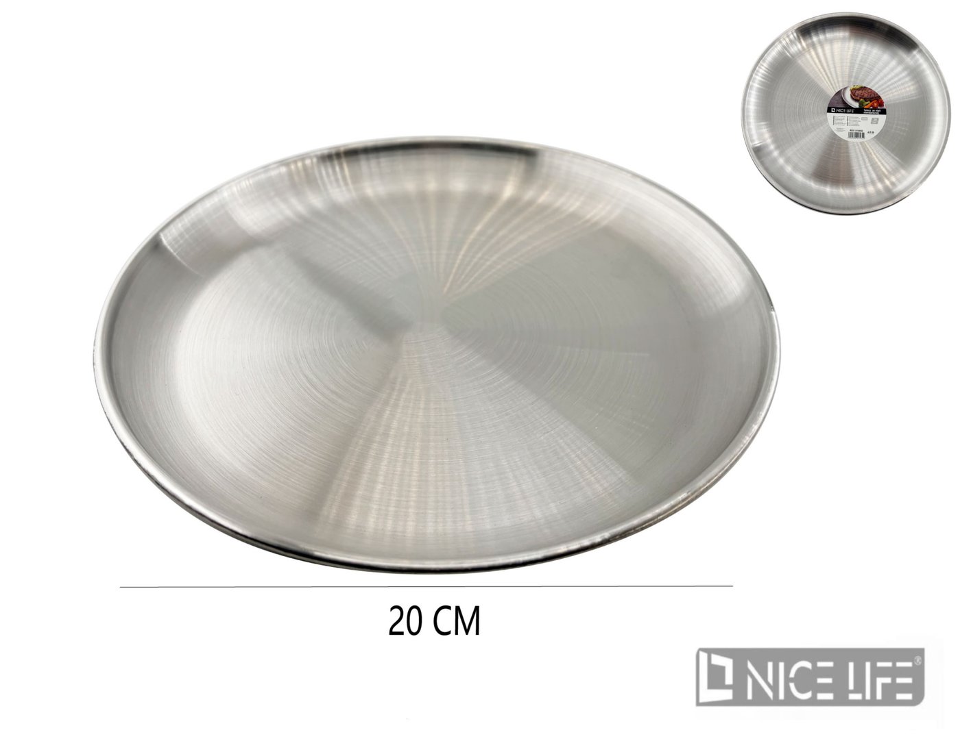 Talerz ze stali nierdzewnej 20 cm srebrny