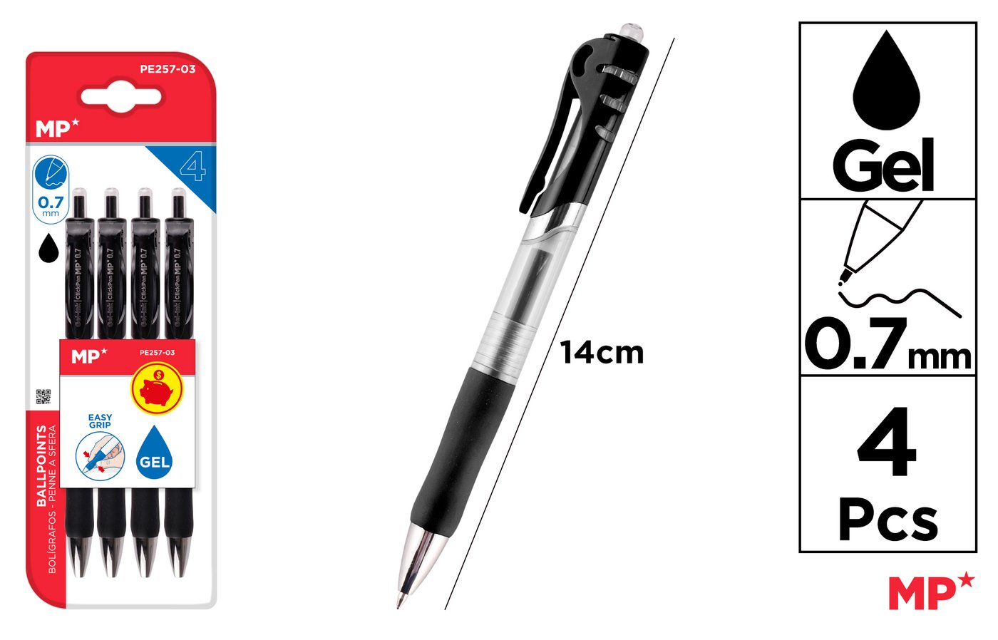 Długopis żelowy 0.7mm niebieski