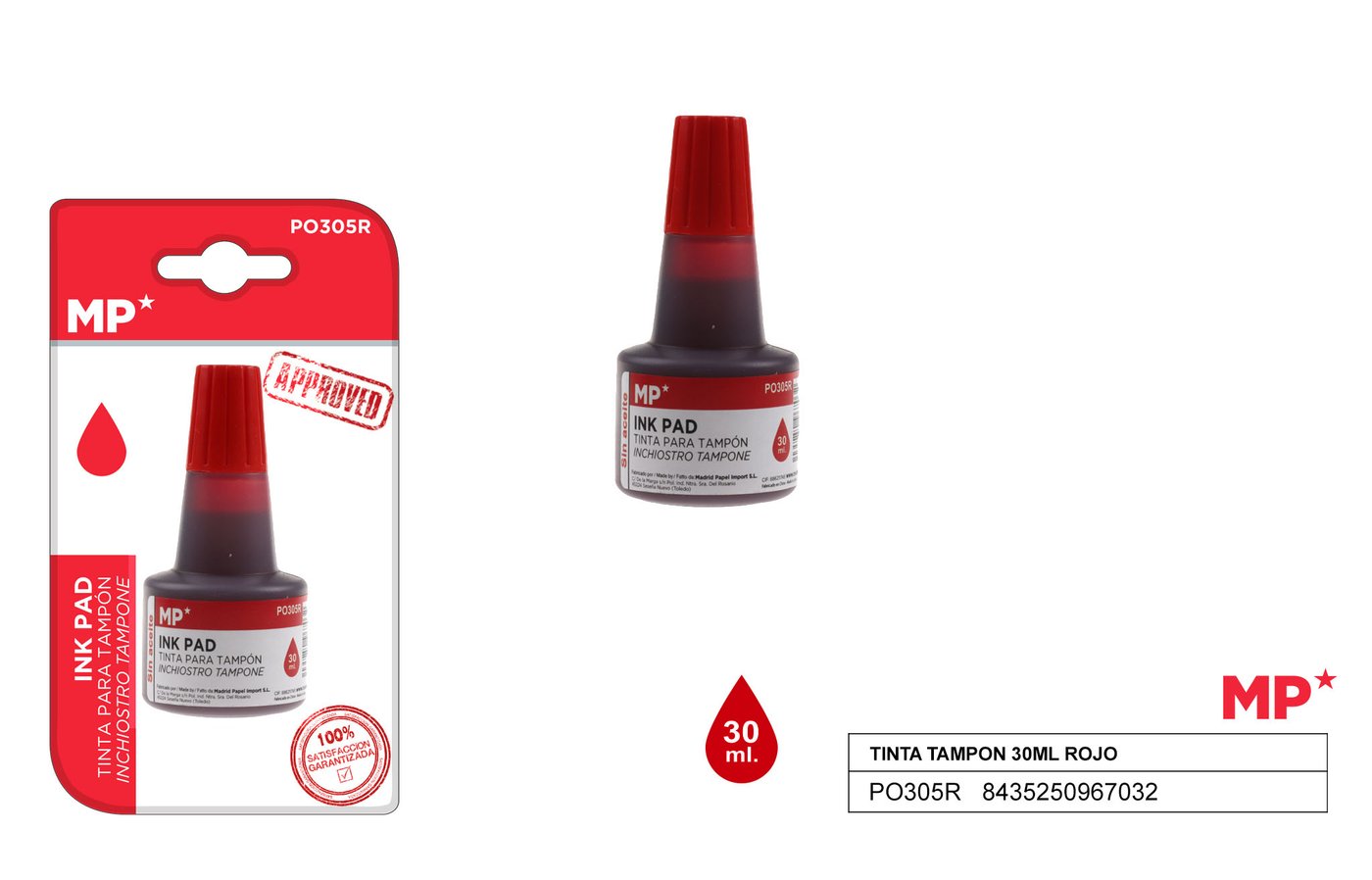 Tusz do stempli czerwony 30ML