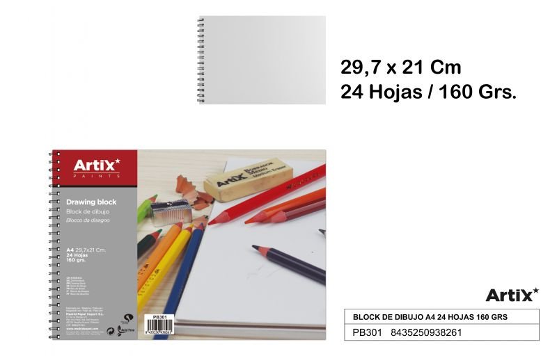 Blok do rysowania 24 ark. A4 CERVANTES