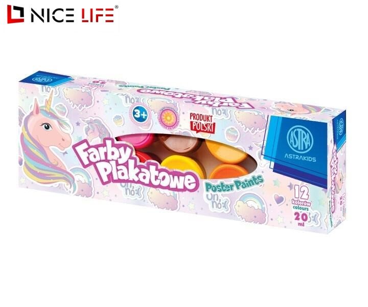 Farby plakatowe 12kol. 20ml jednorożec