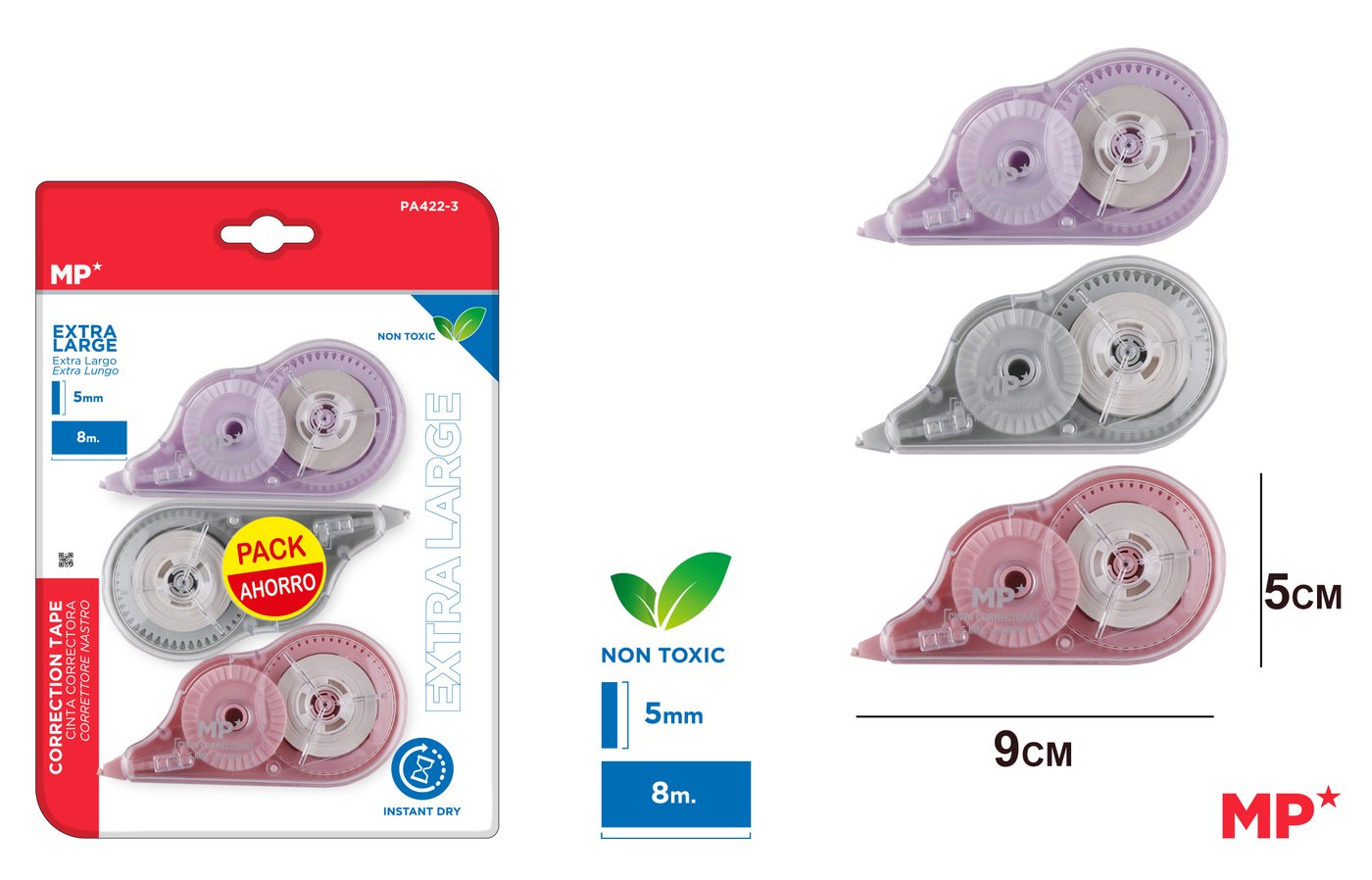 Korektor w taśmie 3sztopakowanie 5MMx8M