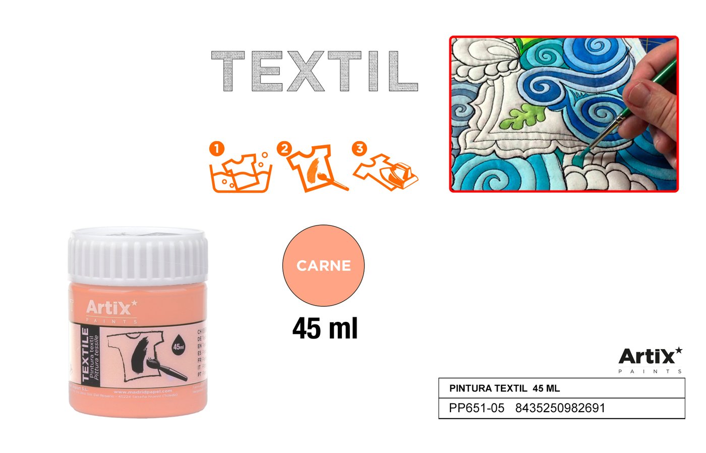 Farby do tkanin 45ml cielista ARTIX