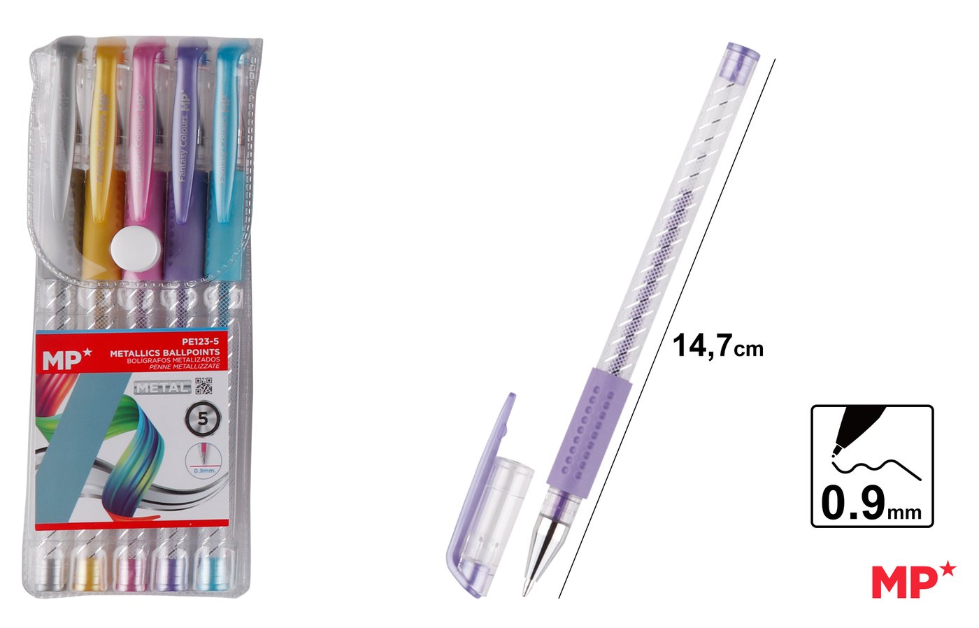 Długopis metaliczny 10 kolorów 0.7mm MP