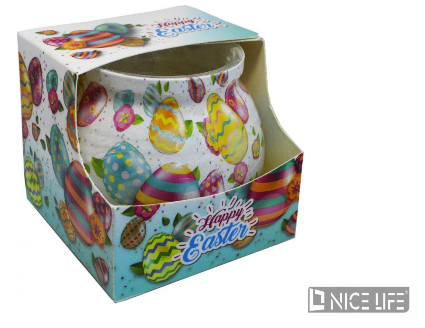 Świeca słoiczek Happy Easter jajeczka