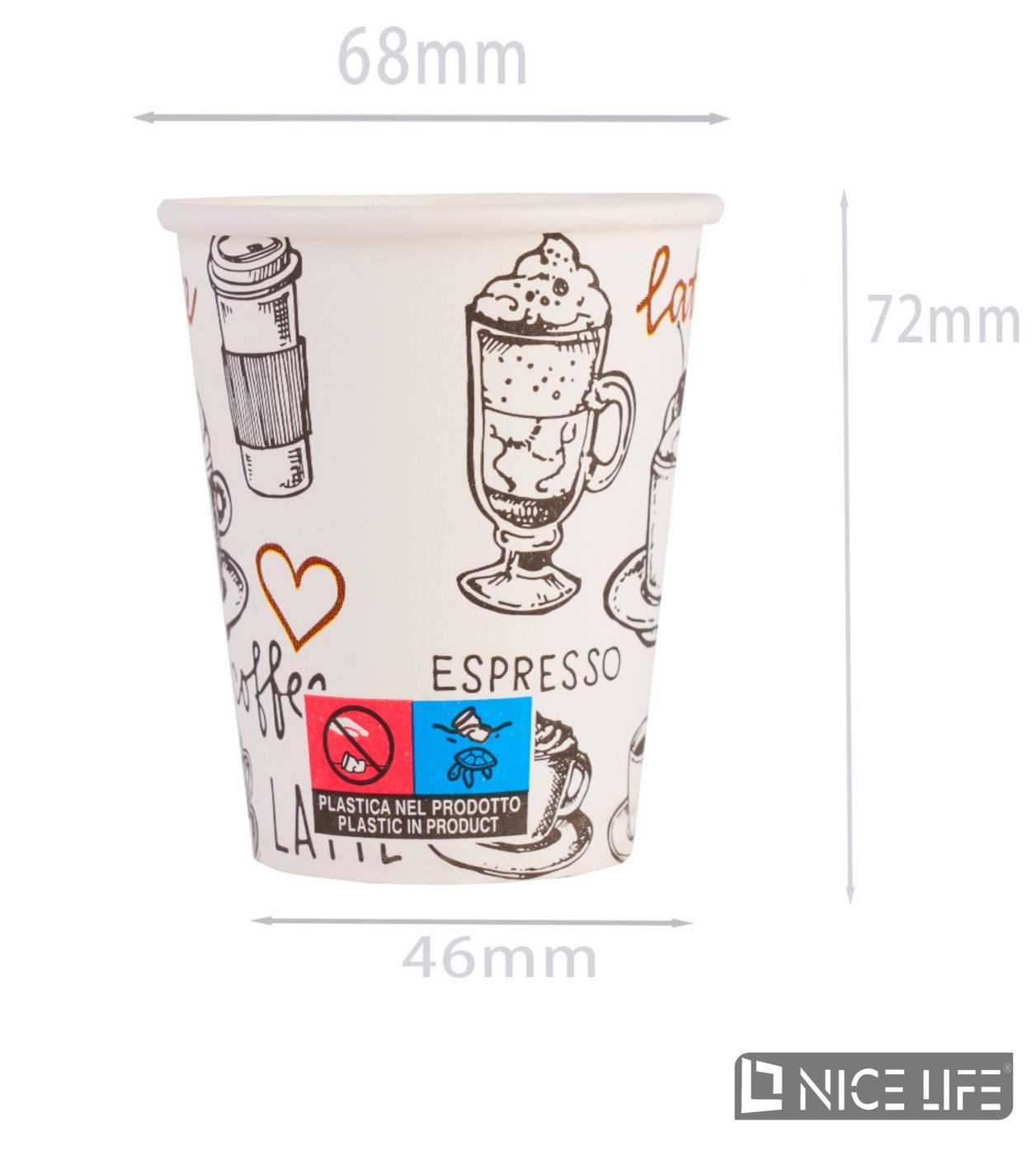Kubeczki papierowe 150 ml (50 szt) - LATTE