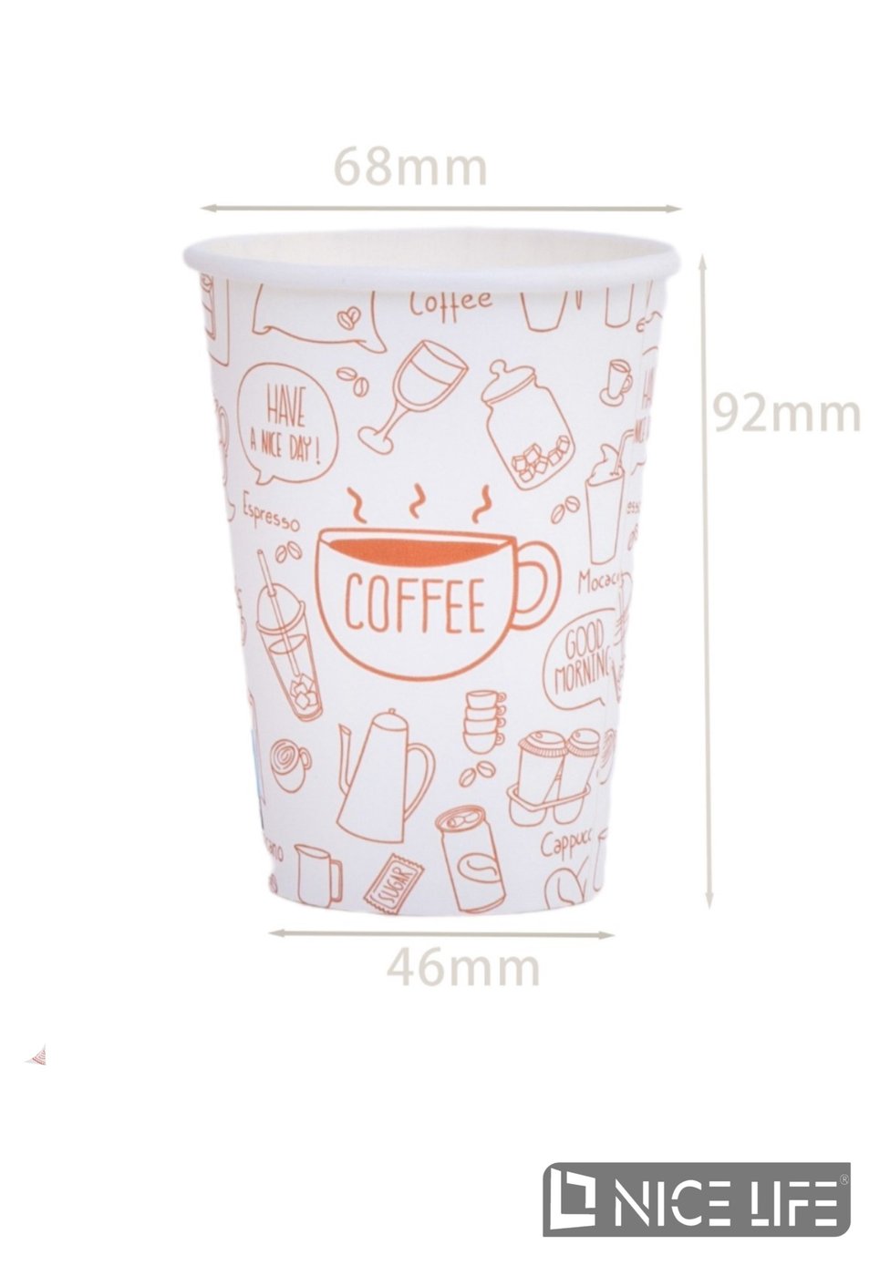 Kubeczki papierowe 210 ml (40 szt) - CAFFE LATTE