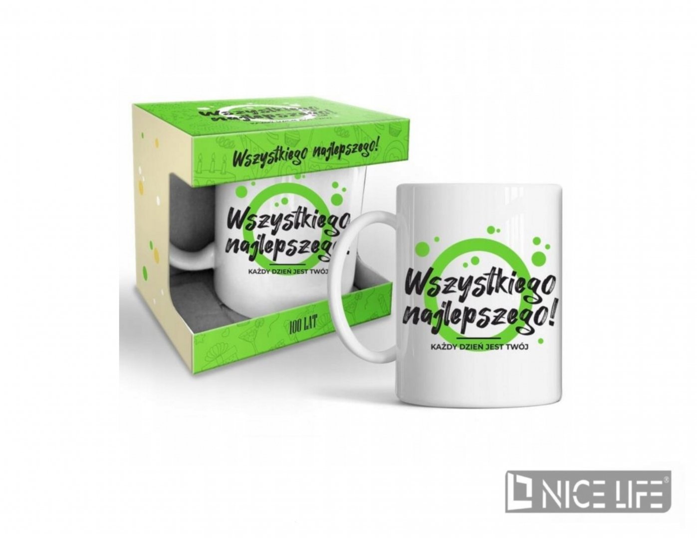Happy day - Kubek 320 ml Green - Wszystkiego Najlepszego