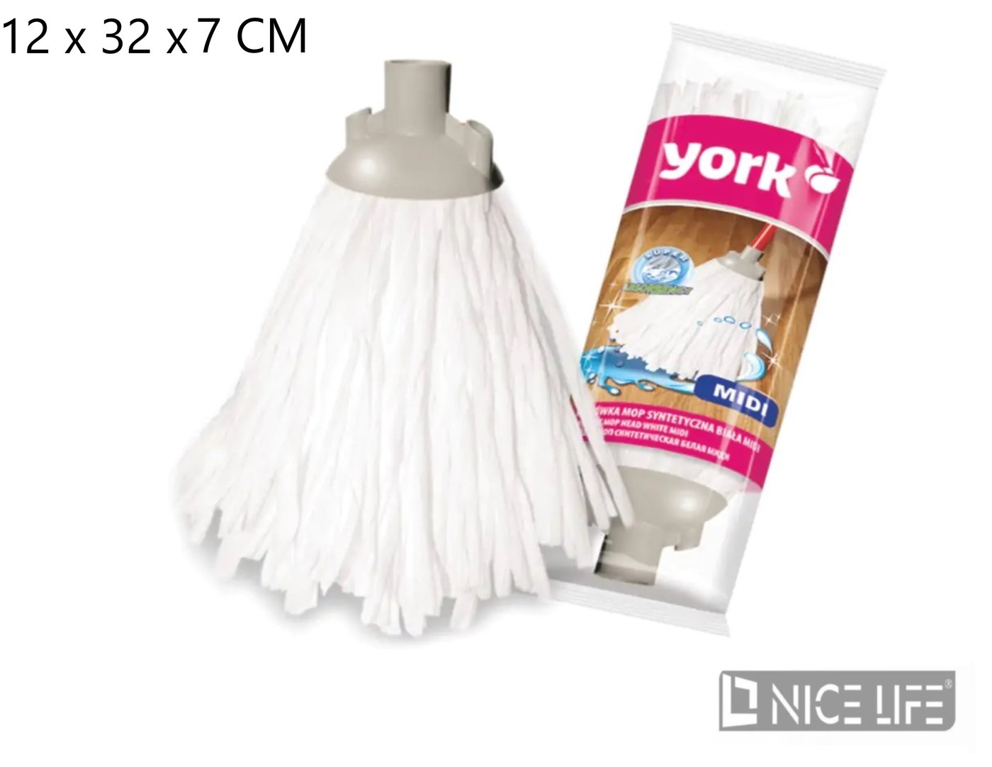 Końcówka Mop syntetyczna biała MIDI