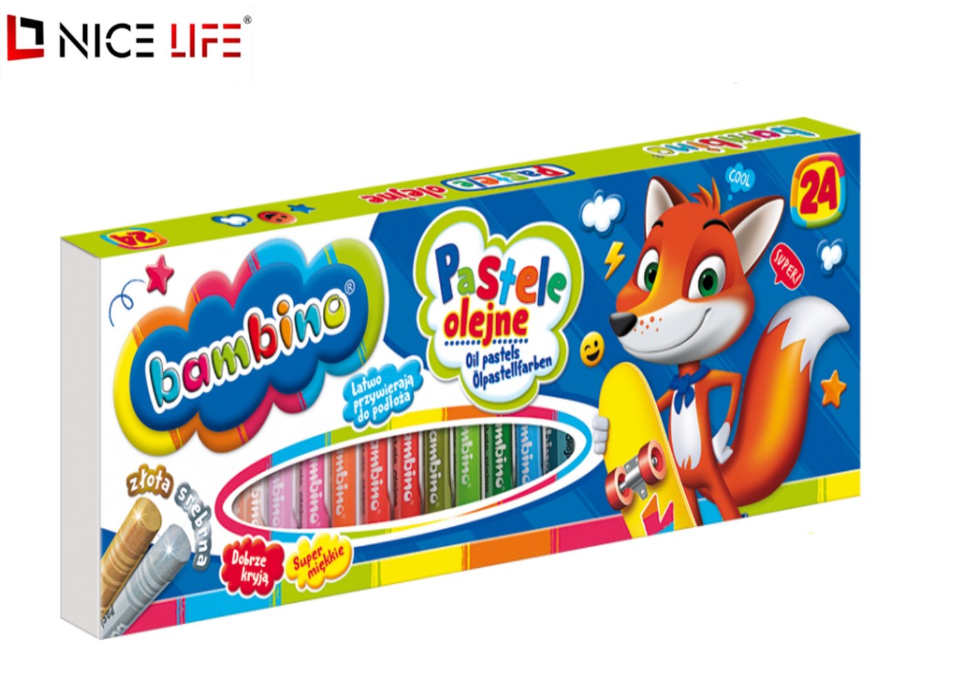 Pastele olejne 24kol. BAMBINO