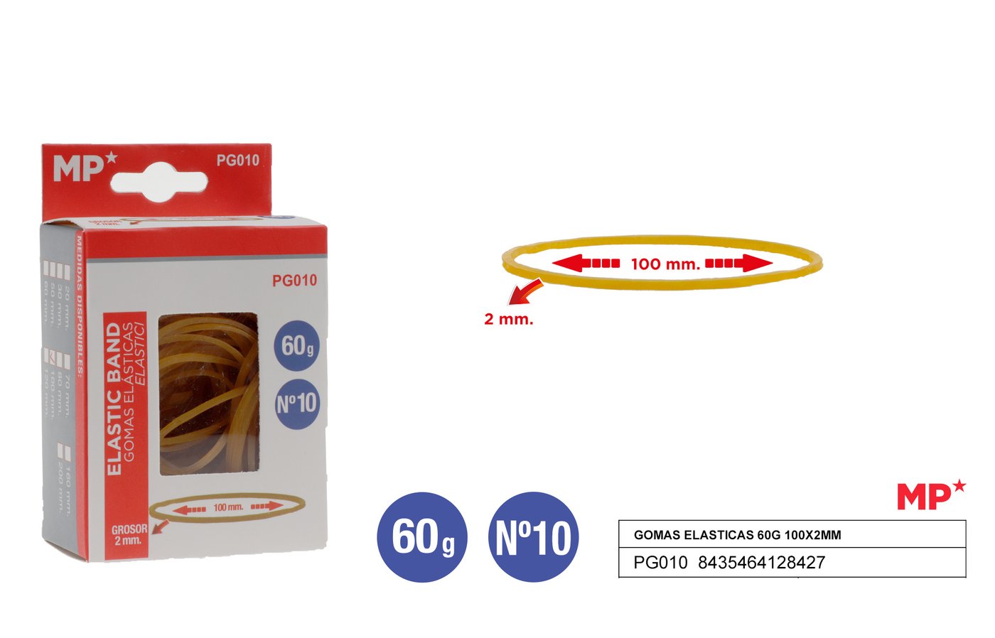 Gumki recepturki 60G 100X2MM MP