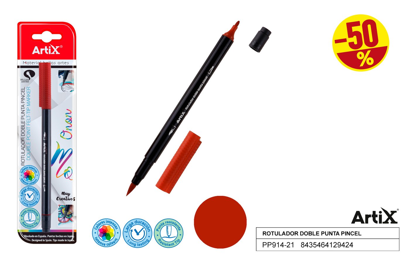 Marker dwustronny czerwony