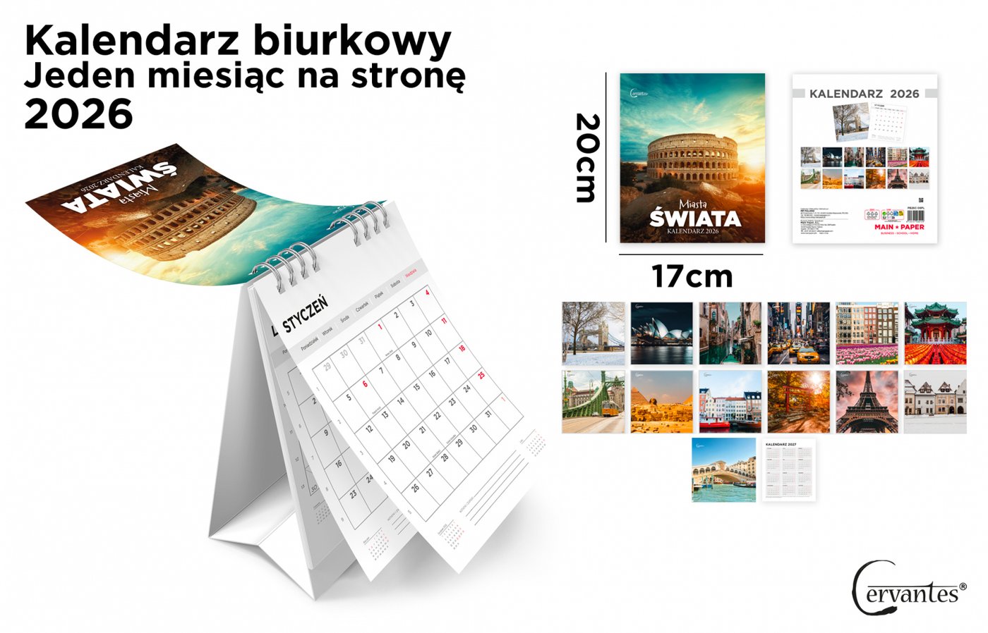 Kalendarz stołowy 2026 krajobraz 17 x 20 cm