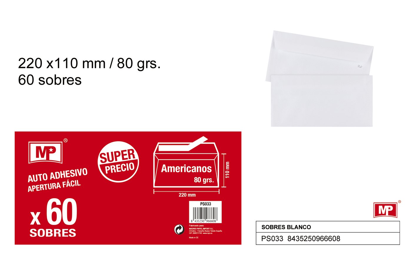 Koperta 220X110MM 60U