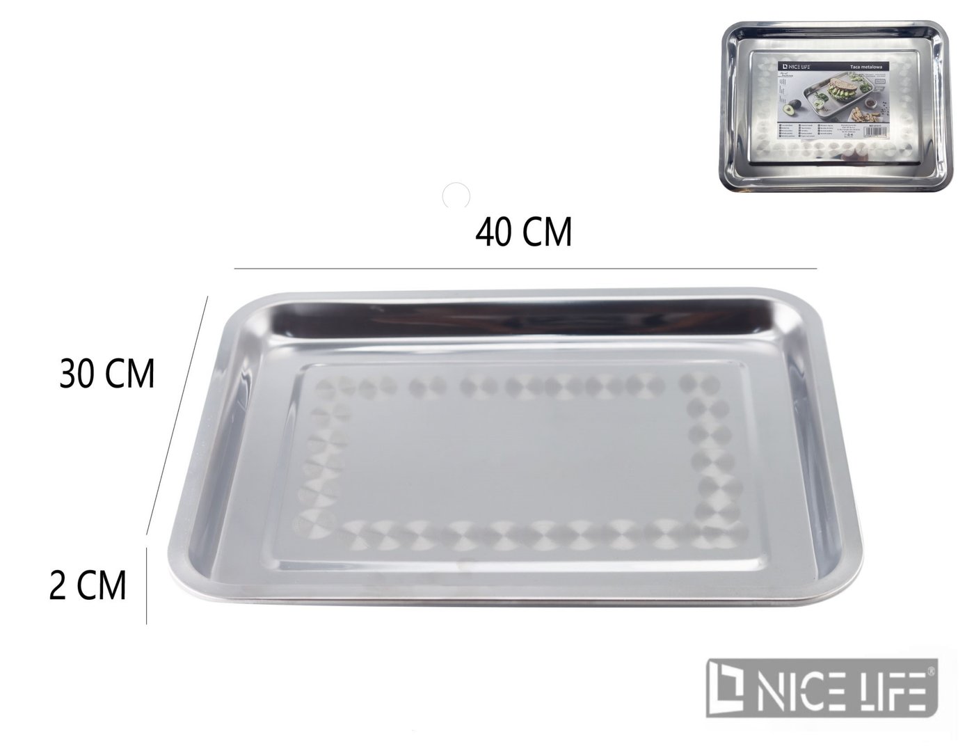 Taca metalowa 40*30*2cm