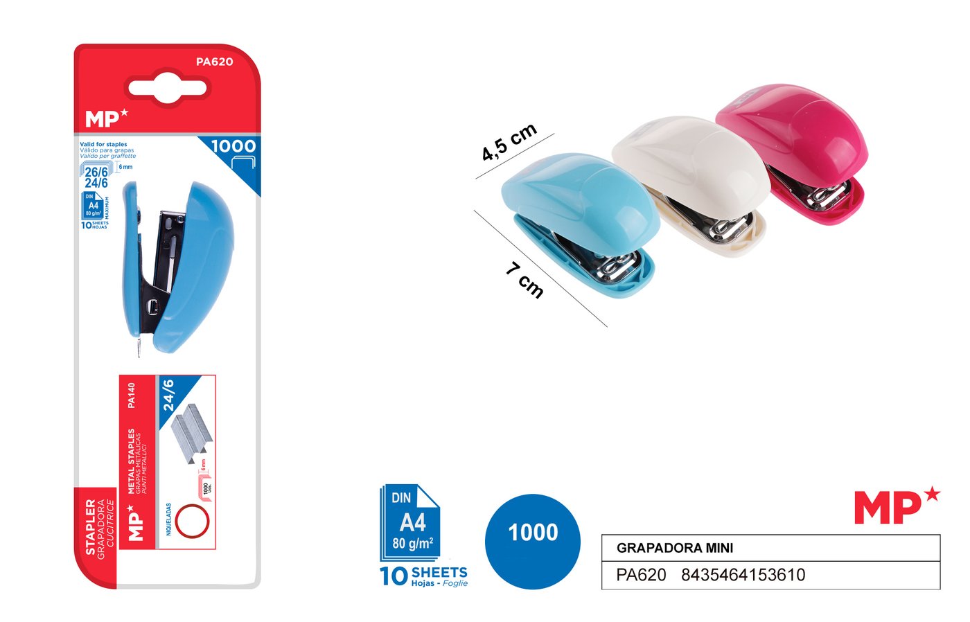 Zszywacz MINI zszywki 24/6 MP