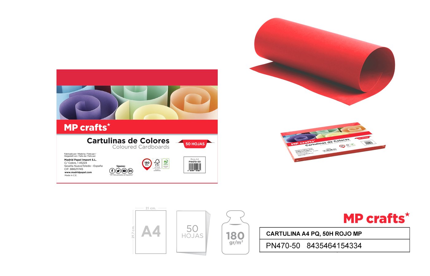 Papier techniczny czerwony A4 50 ark.