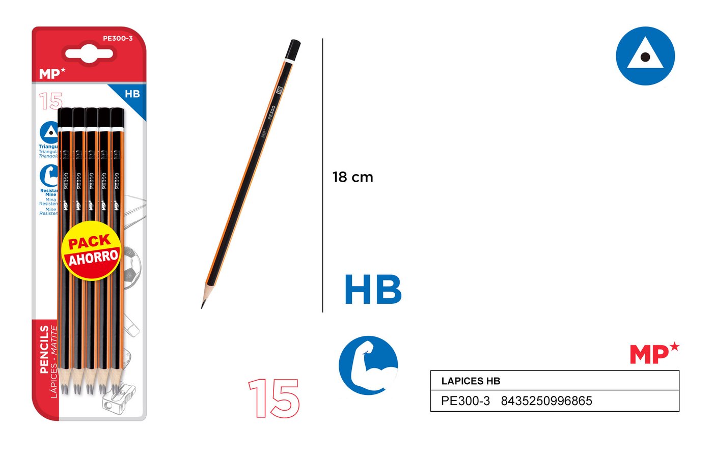 Ołówek HB 15szt./opakowanie MP