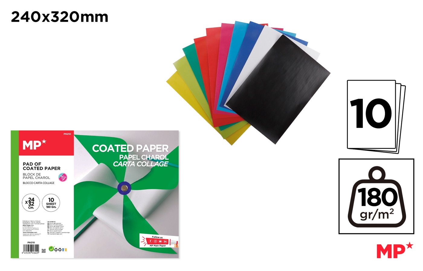 Papieru kredowy w bloku 32*24CM 10 kartek