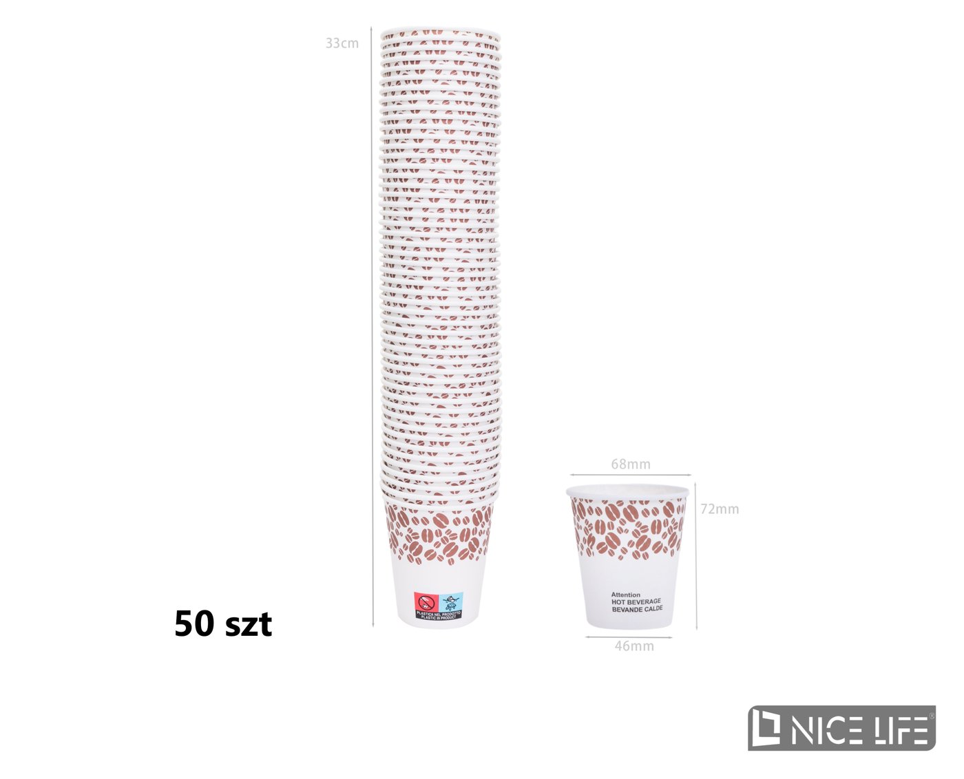 Kubeczki papieowe 150 ml (50 szt) - CAFFE KIKO