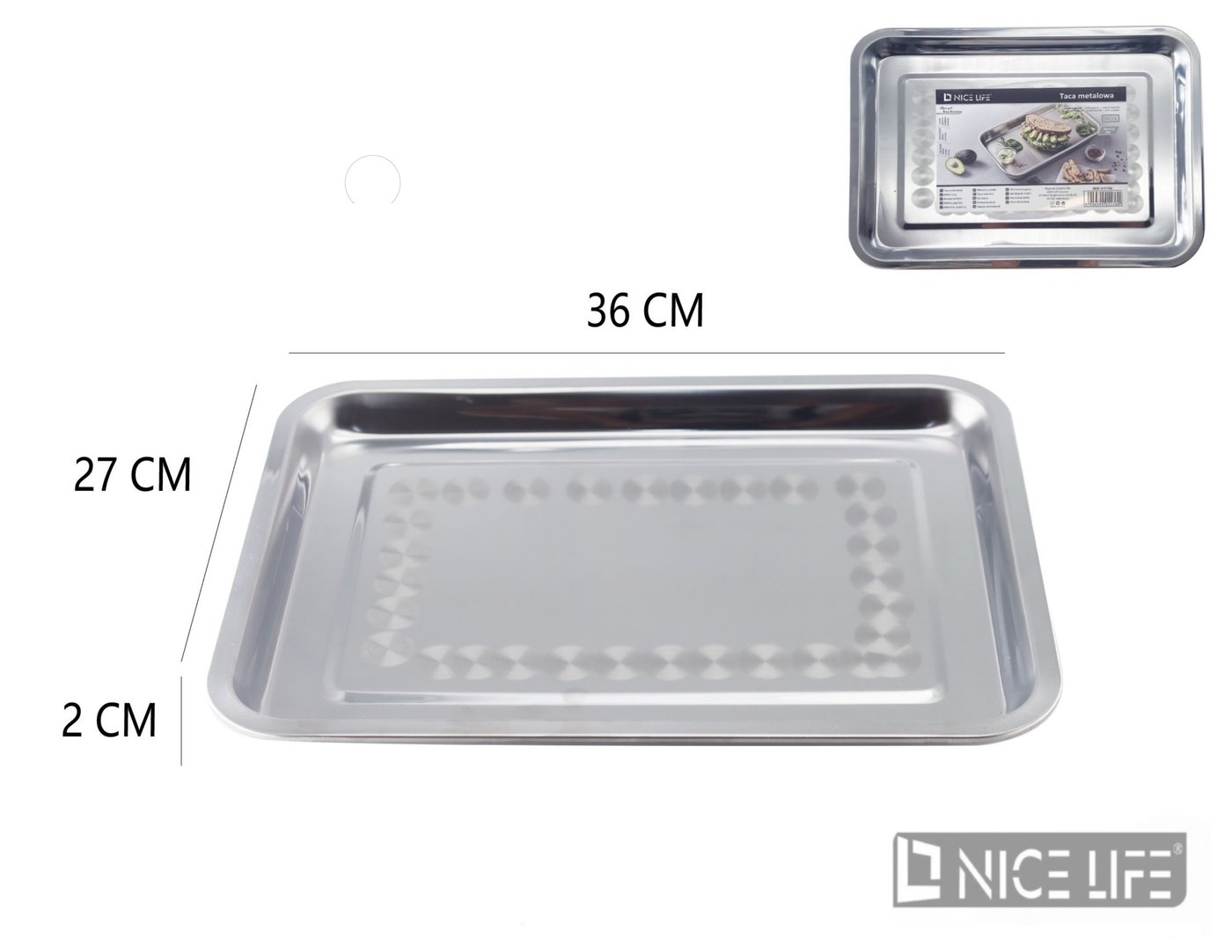 Taca metalowa 36*27*2cm