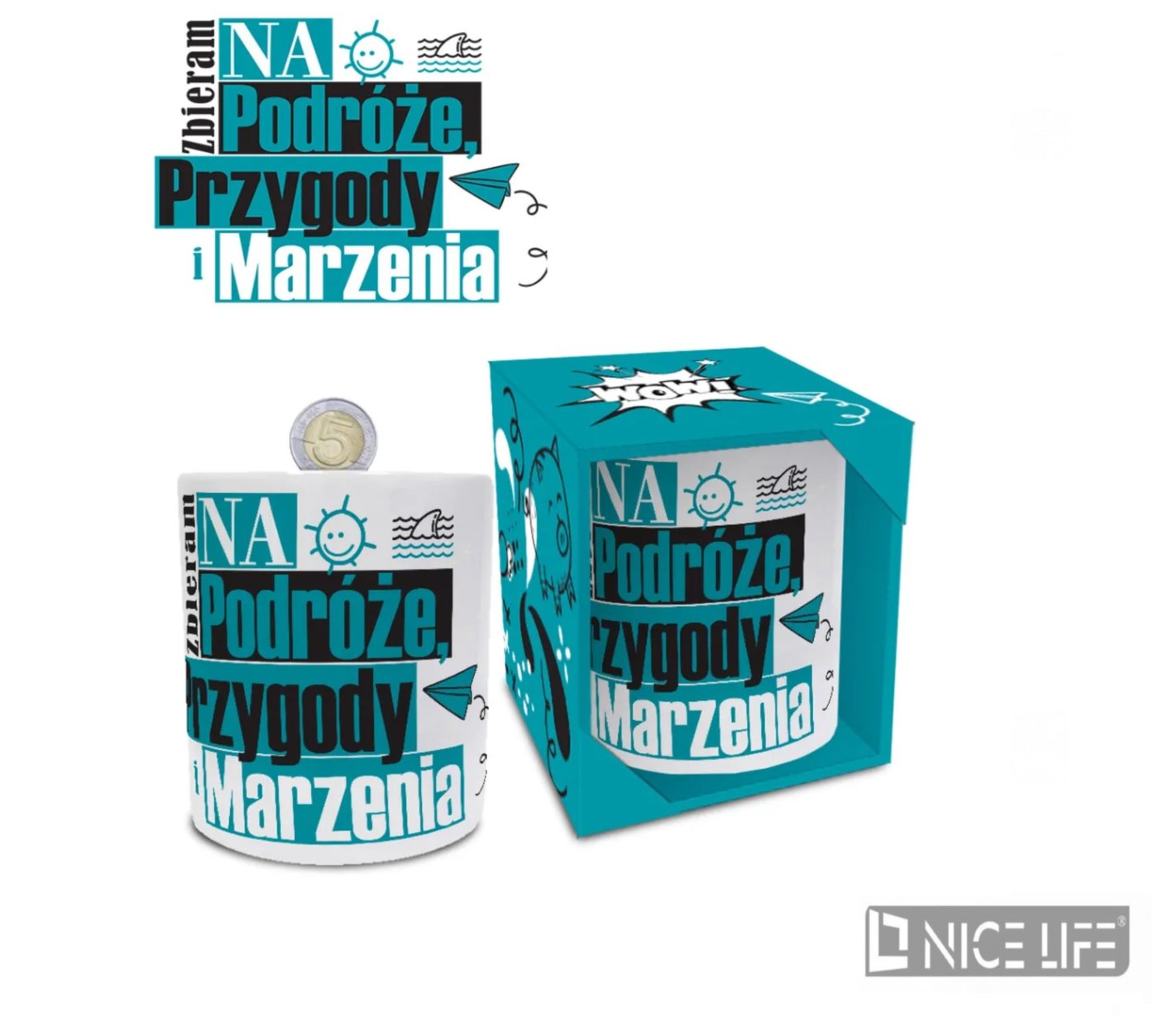 Skarbonka walec - Zbieram na podróże, przygody i marzenia