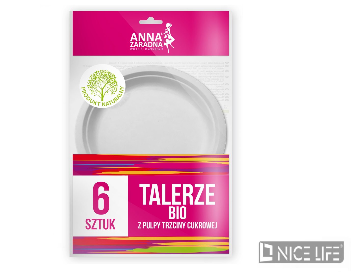 Talerze BIO z pulpy trzciny cukrowej 6 szt