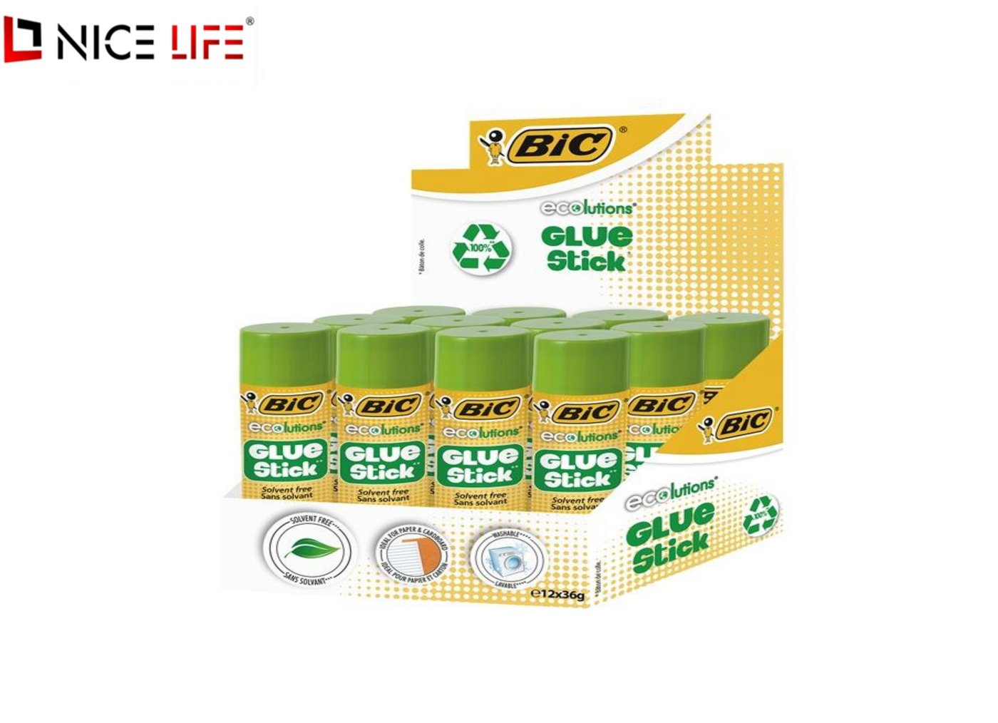 Klej w sztyfcie ECOLUTIONS BIC