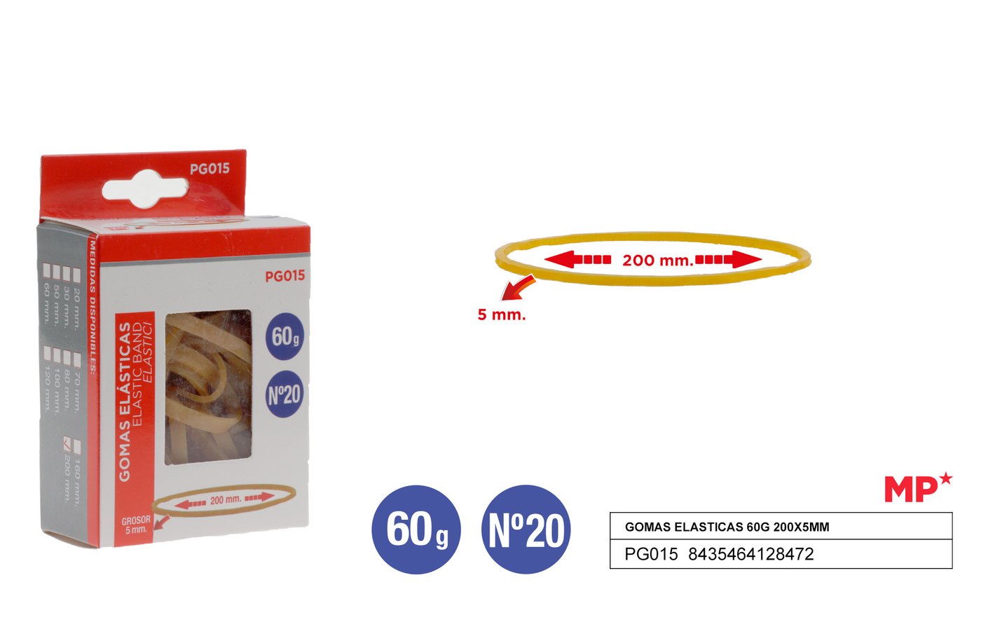 Gumki recepturki 60G 200X5MM MP