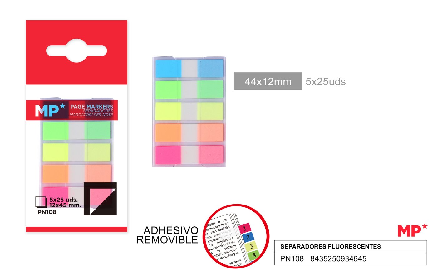Notes kolorowy fluorescencyjny 44*12MM 5*25K MP