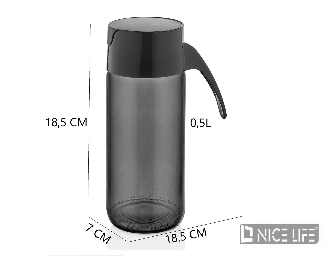DOZOWNIK NA OLIWĘ I OCET BLACK PEARL 0,5L C-00506