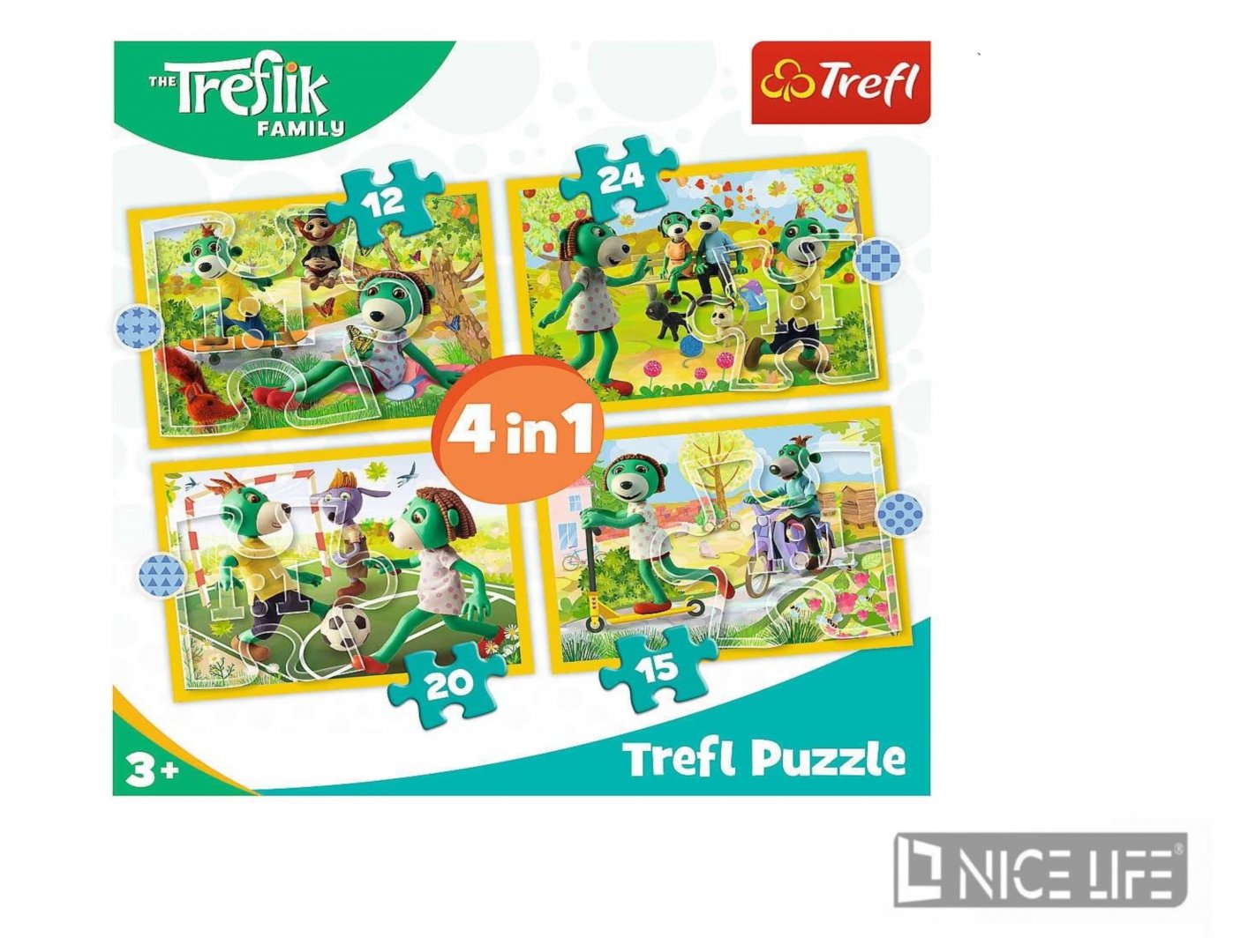Puzzle 4w1 Wspólne zabawy Treflików.
