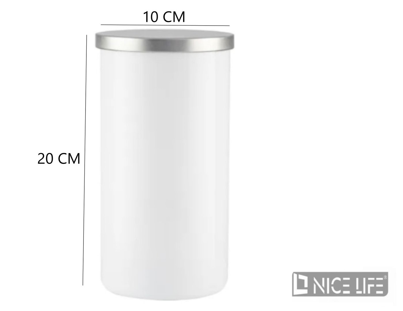 Pojemnik biały ze srebrnym deklem 1210ml
