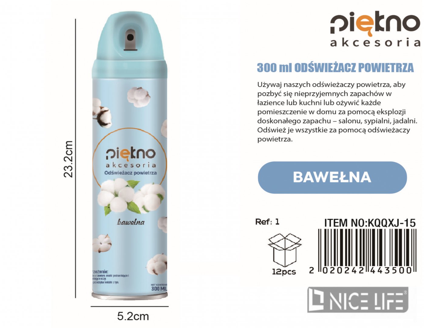 300ml Odświeżacz powietrza -Bawelna