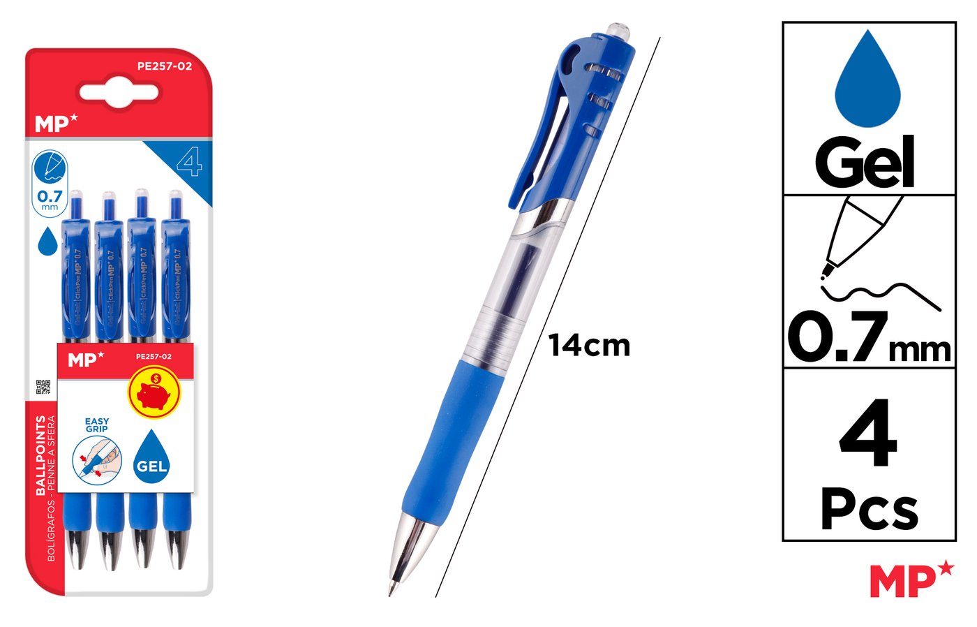 Długopis żelowy 0.7mm niebieski