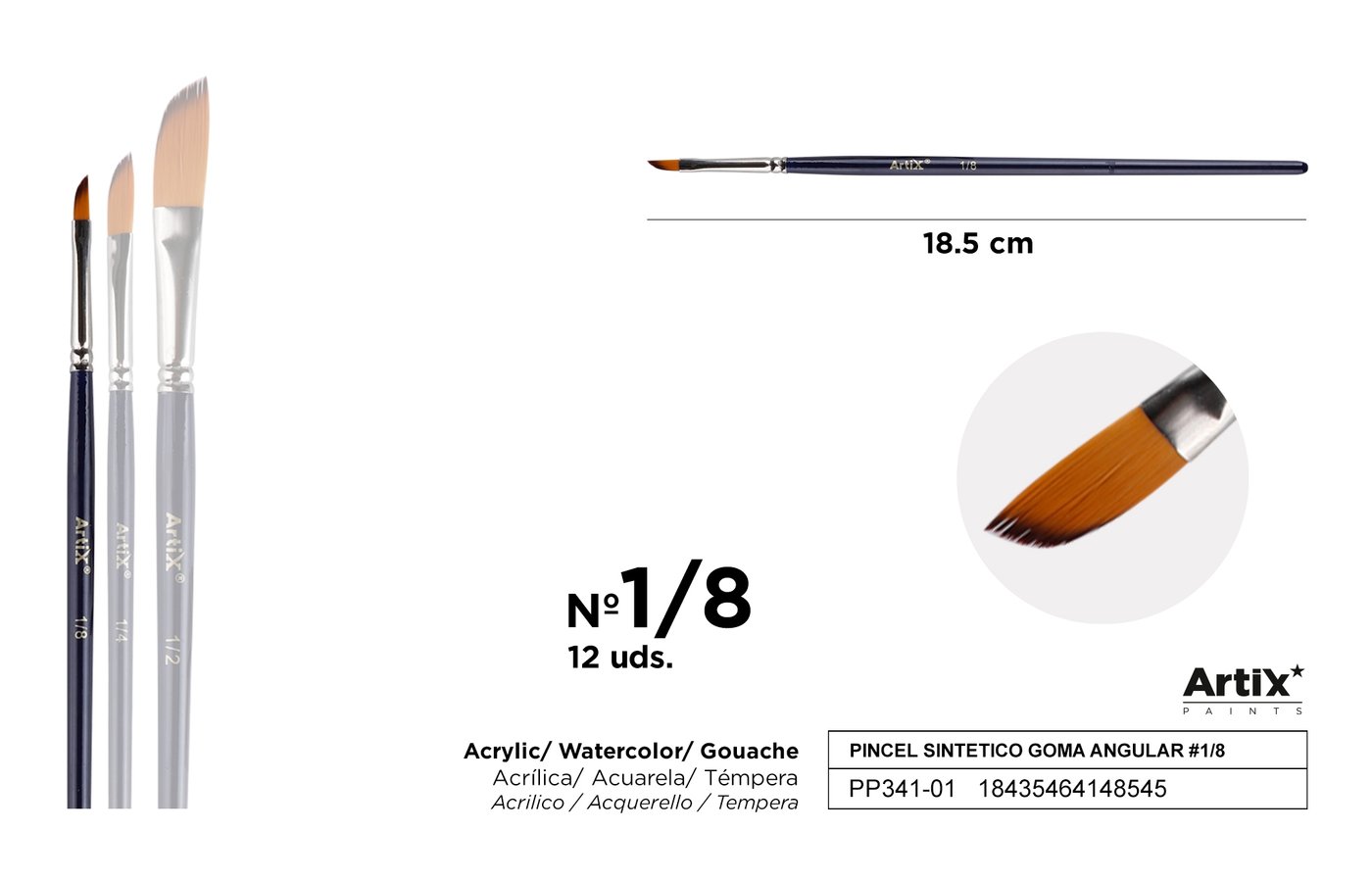 Pędzel syntetyczny dagger 1/8#