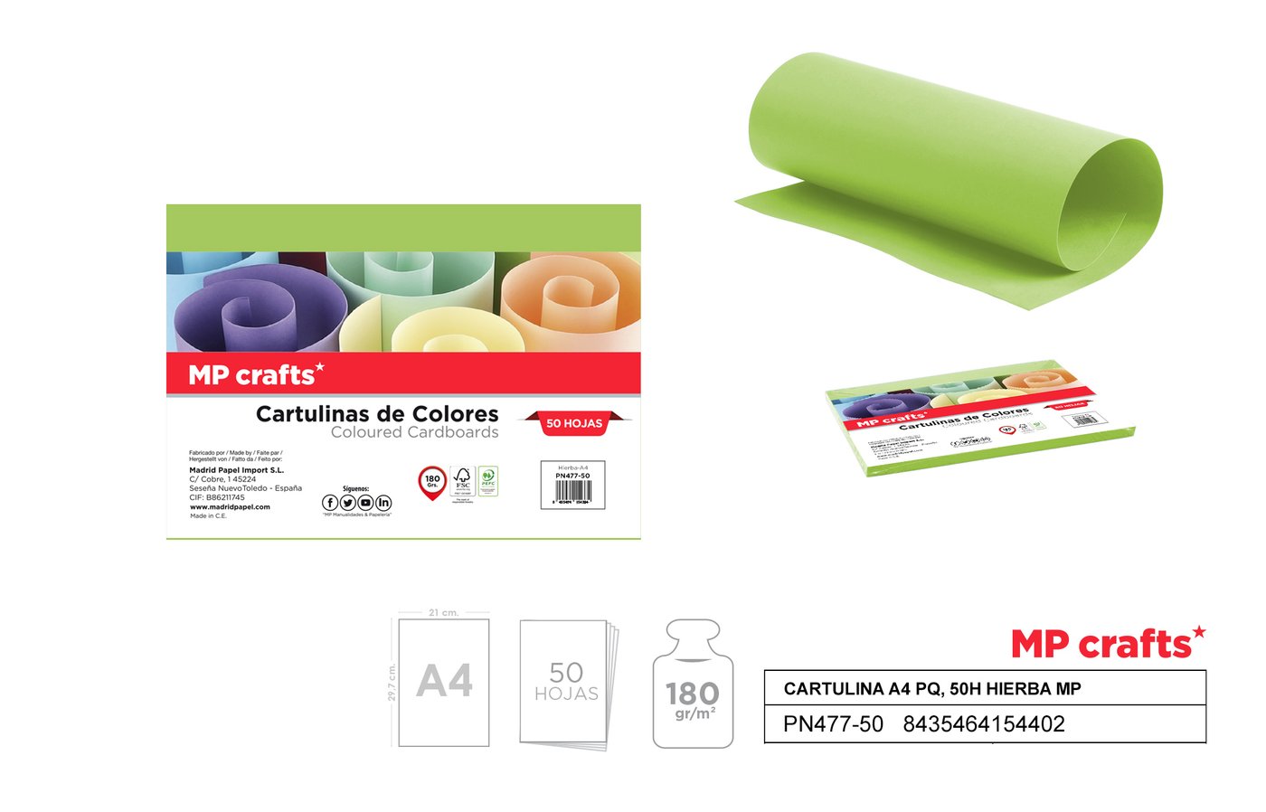 Papier techniczny jasnozielony A4 50 ark.