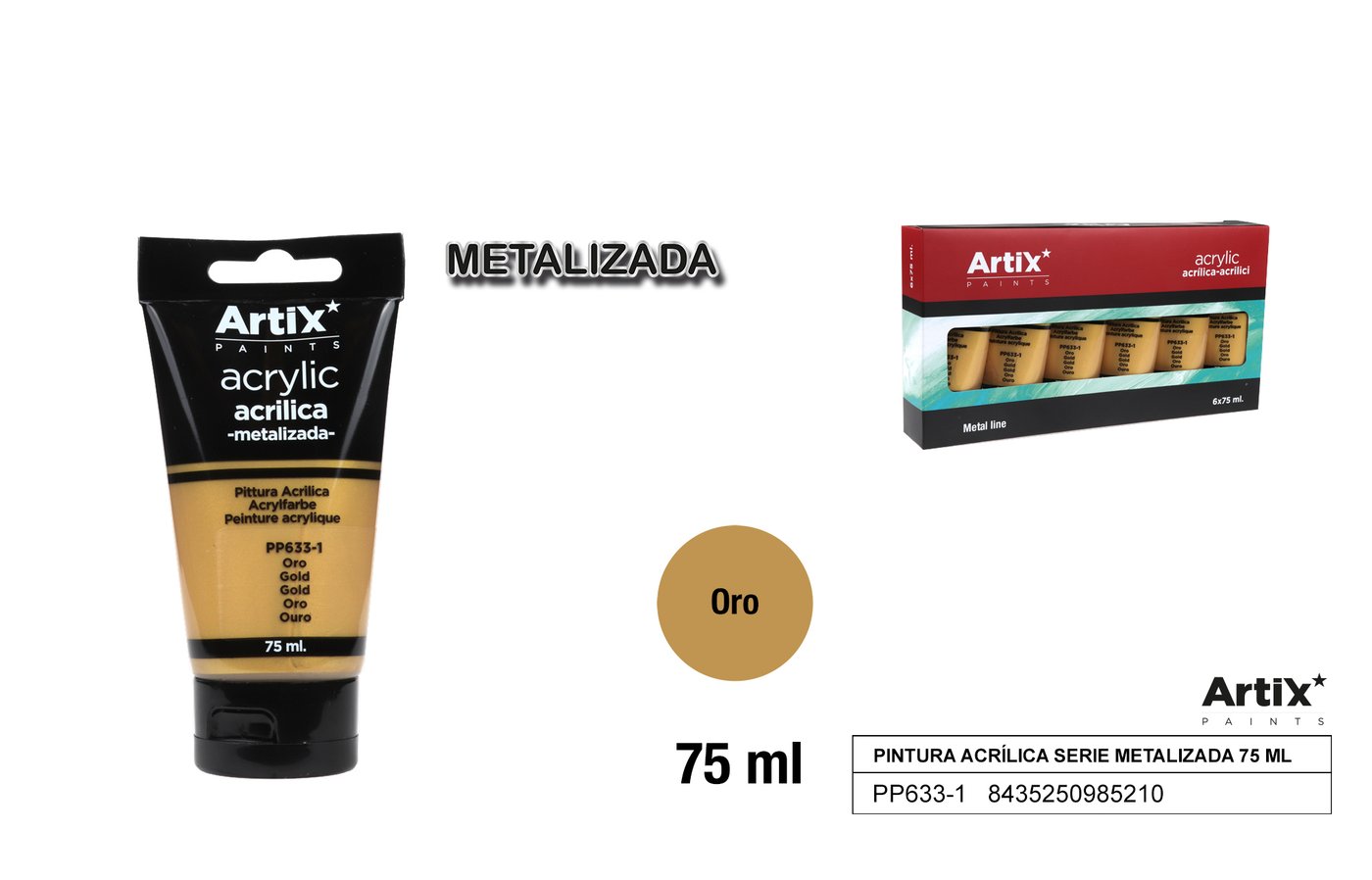 Farba akrylowa 75ml złota