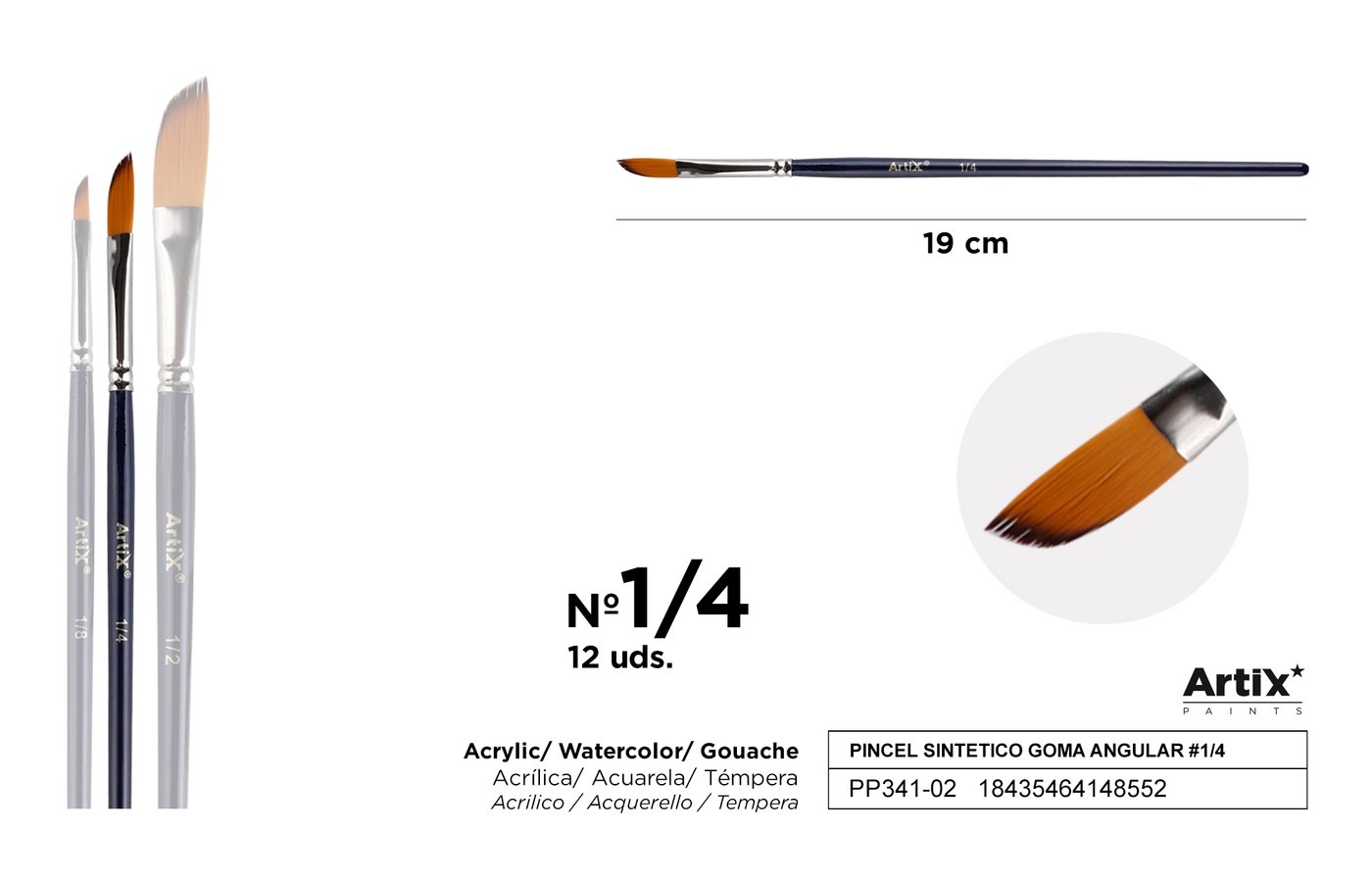 Pędzel syntetyczny dagger 1/4#