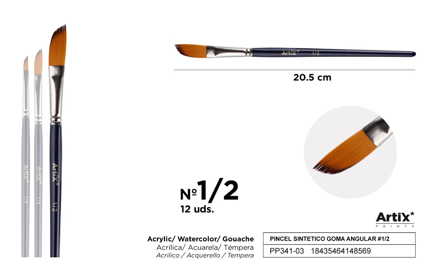 Pędzel syntetyczny dagger 1/2#