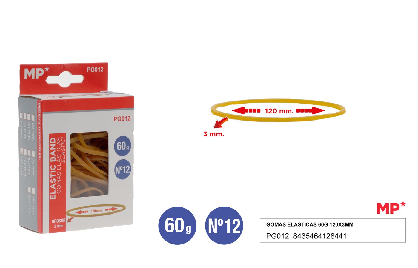 Gumki recepturki 60G 120X3MM MP