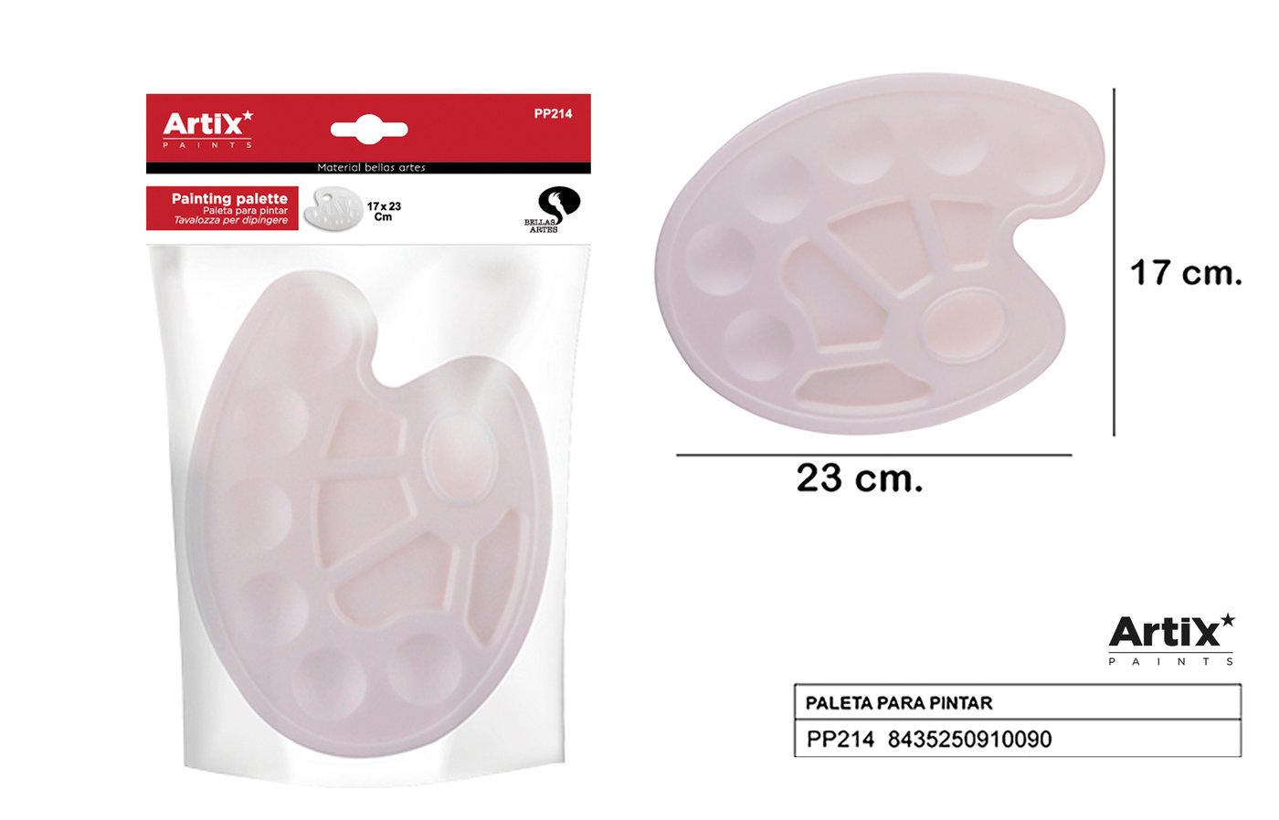 Paleta malarska 23*17CM ARTIX