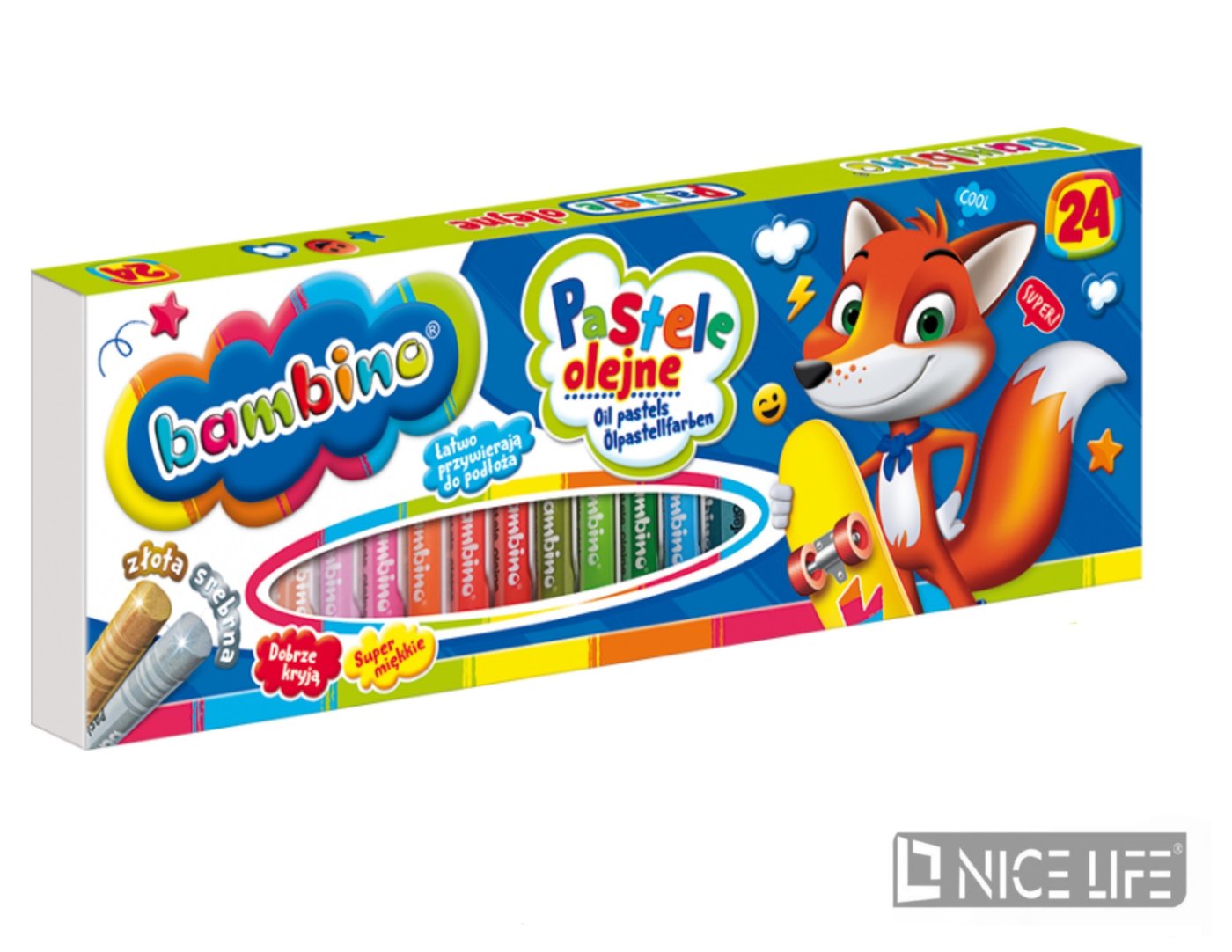 Pastele olejne 24kol. BAMBINO