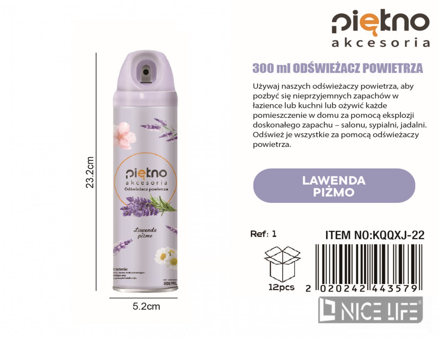 300ml Odświeżacz powietrza -Lawenda pizmo