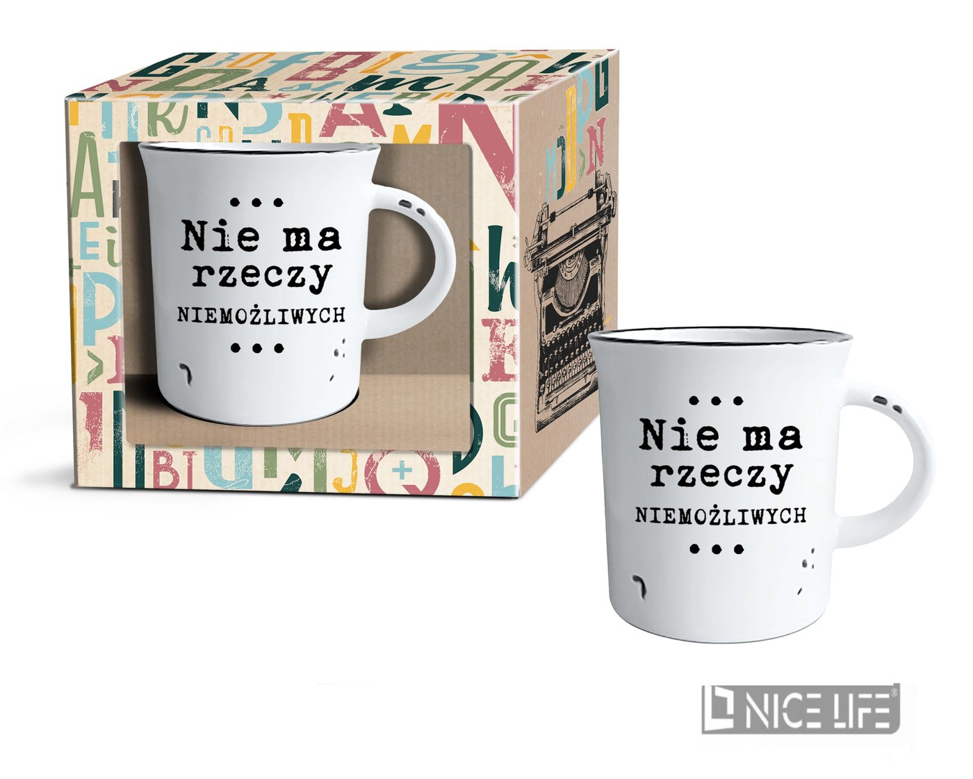 RETRO DRUK- Kubek Garnuszek 320ml NIE MA RZECZY NIEMOŻLIWYCH