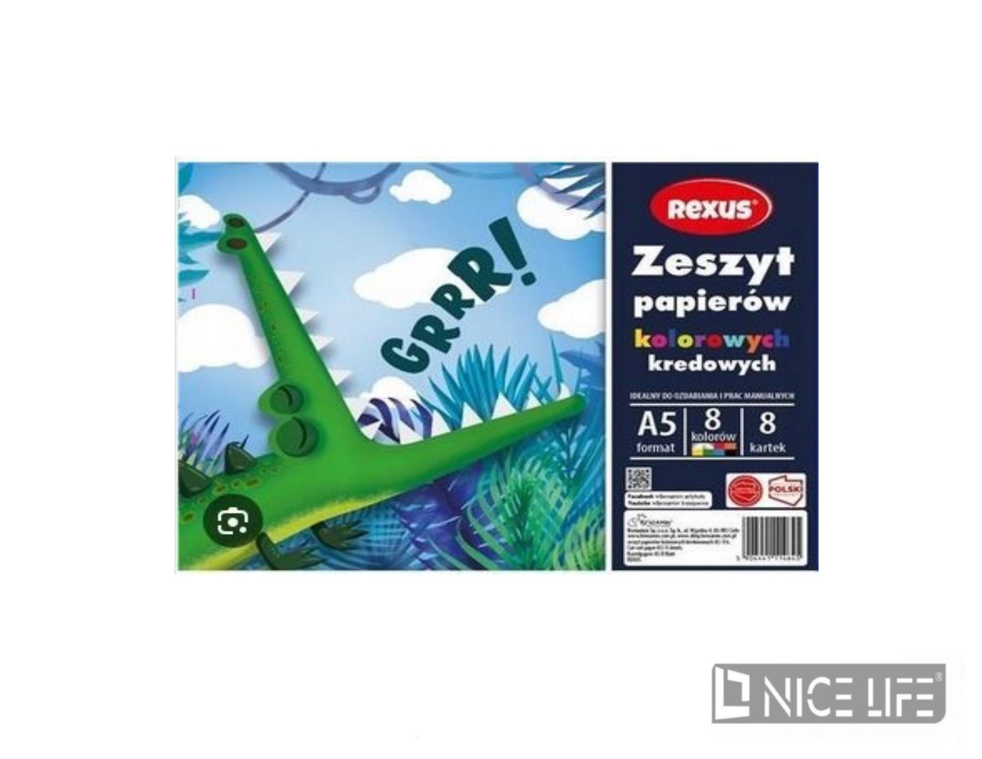 ZESZYT PAPIERÓW KOLOROWYCH SAMOPRZYLEPNYCH METALIZOWANYCH A5/8k
