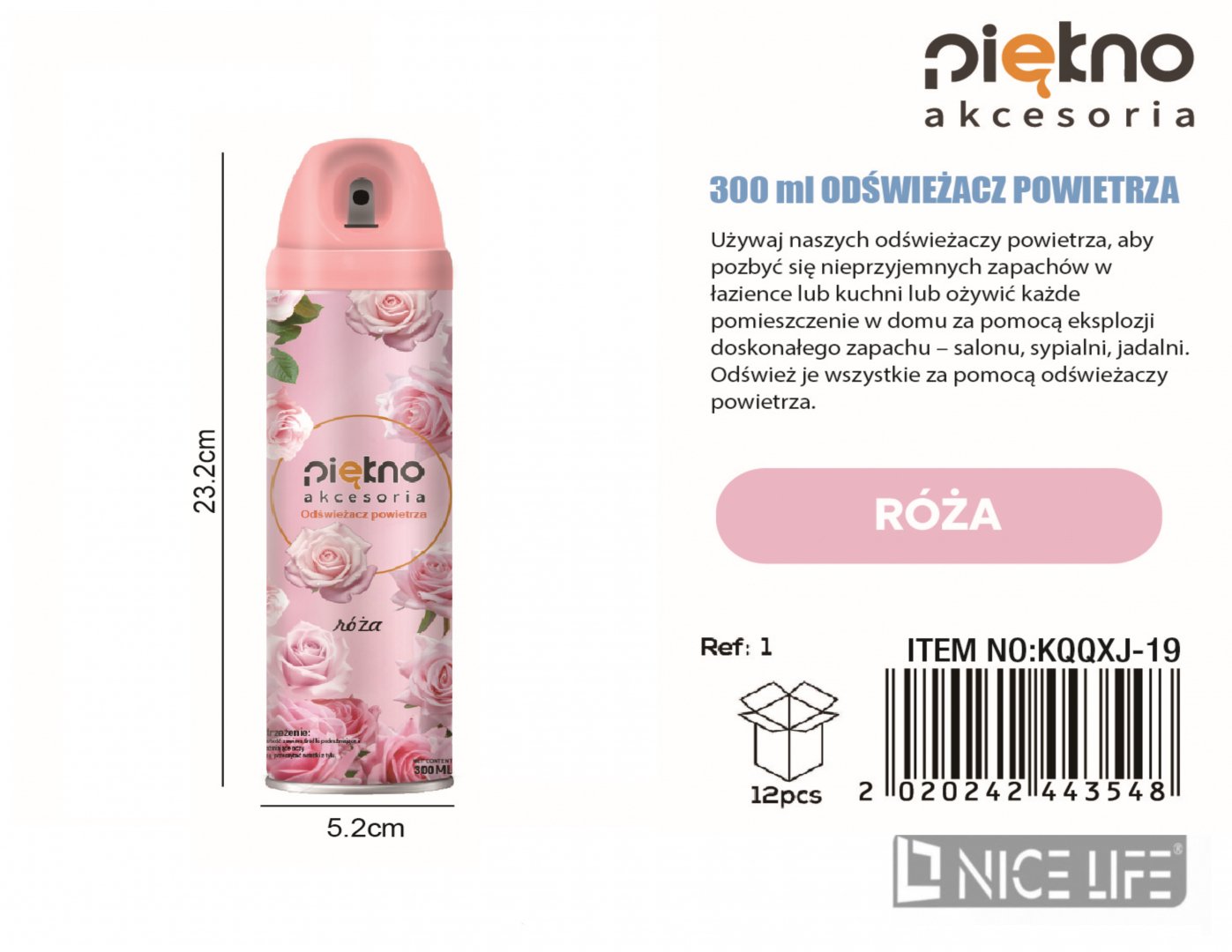 300ml Odświeżacz powietrza - Roza