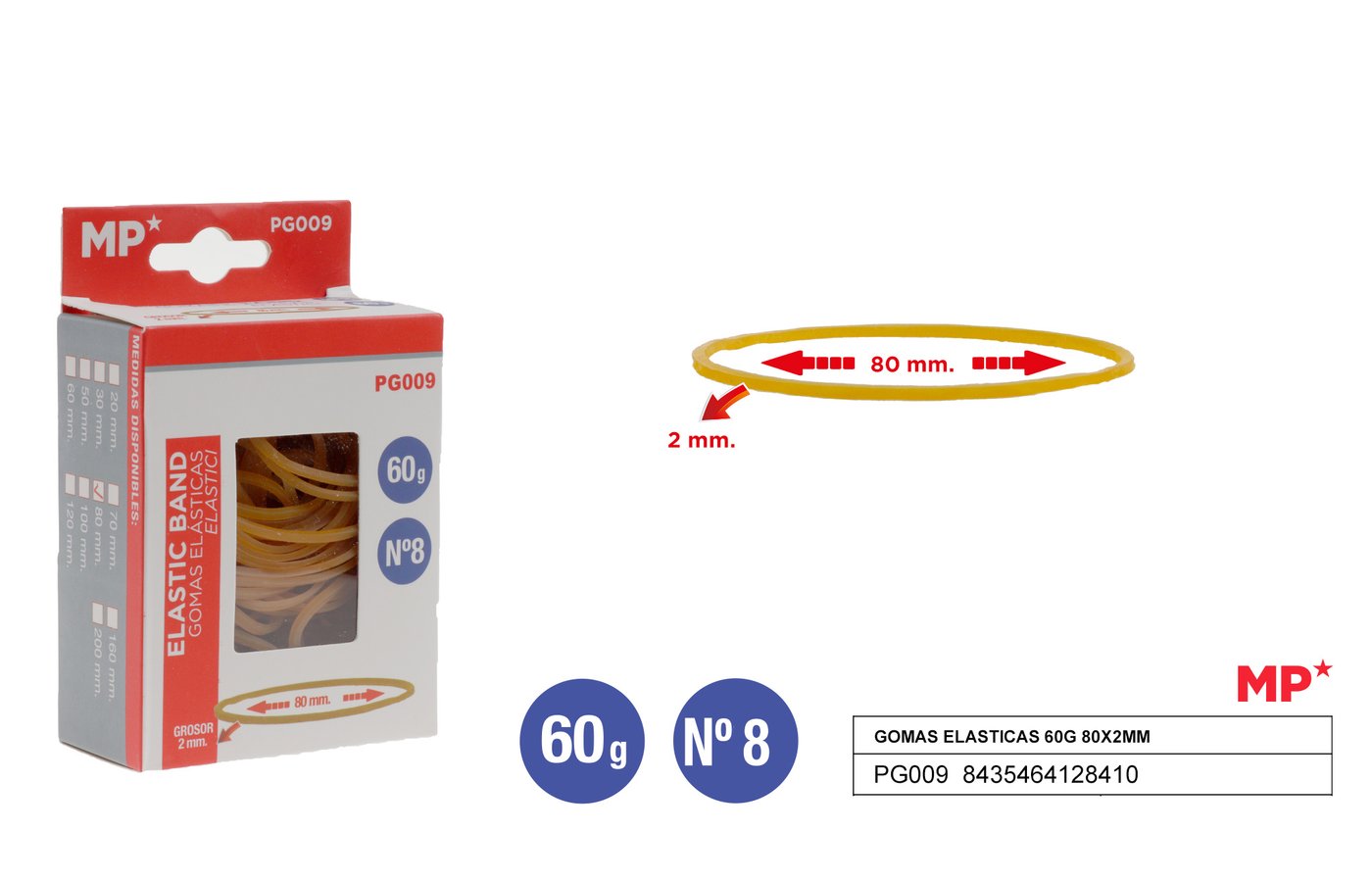 Gumki recepturki 60G 80X2MM MP