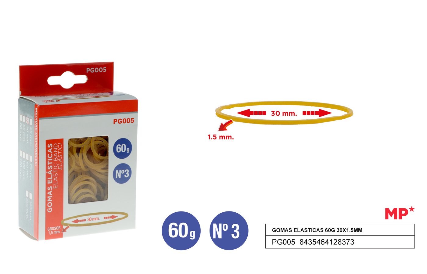 Gumki recepturki 60G 30X1.5MM MP